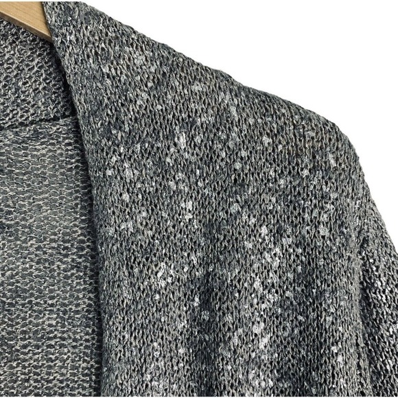 Eileen Fisher Moon Angle Cardigan Womens Size 1X Silver Linen Blend NWT $318 - Picture 3 of 13